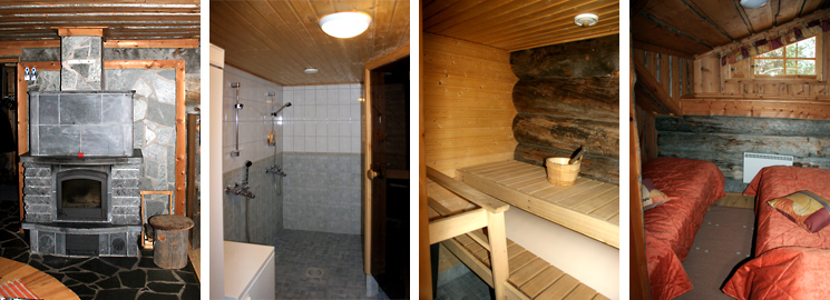 Cheminée - Salle de bains - Sauna privé - Chambre à coucher 